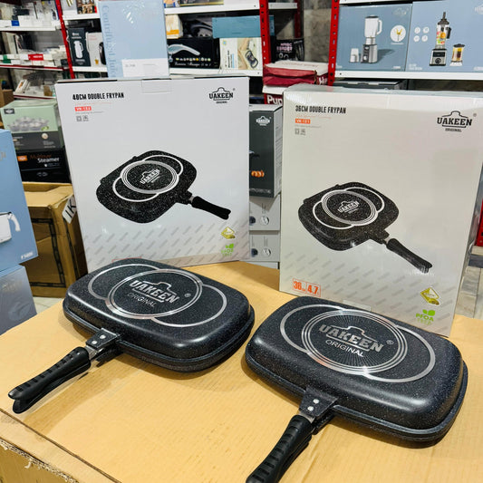 Uakeen Germany Die-Cast Granite Double Frypan 🇩🇪