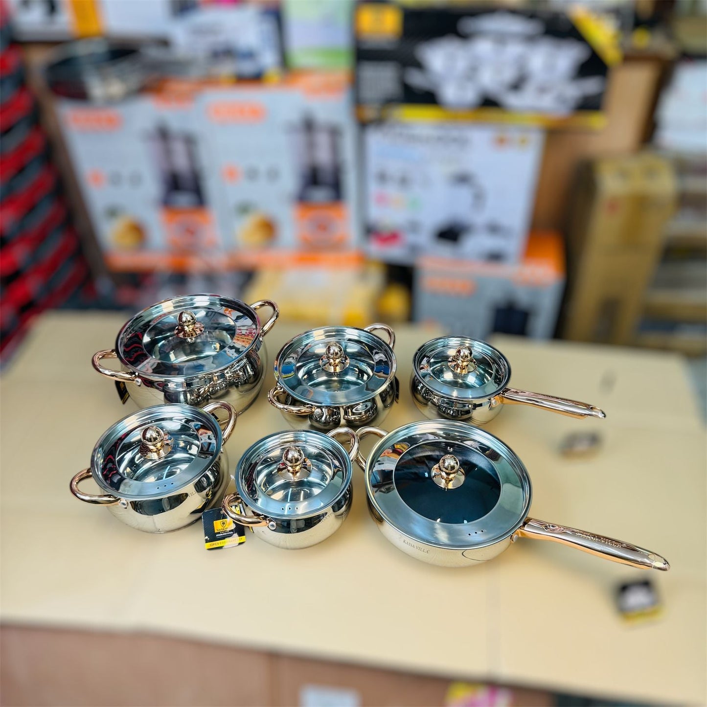 kaisa villa 12PCS stainless steel cookware set|khaadiimport.shop