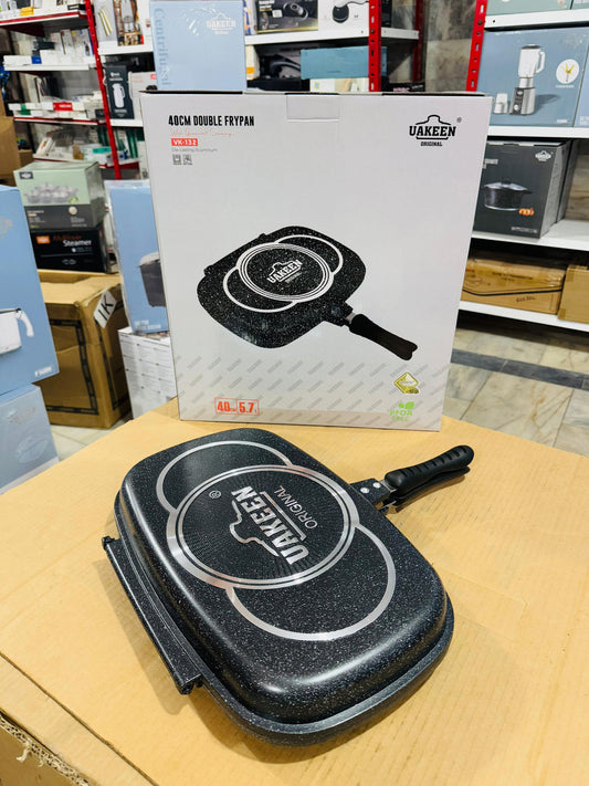 Uakeen Germany Die-Cast Granite Double Frypan 🇩🇪