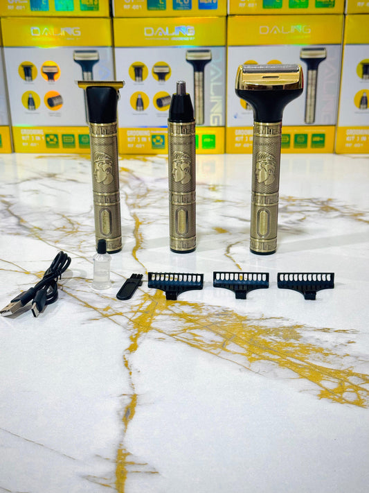 Daling 3-in-1 Grooming Kit – Rechargeable Clipper + Trimmer| KHAADIimport.shop