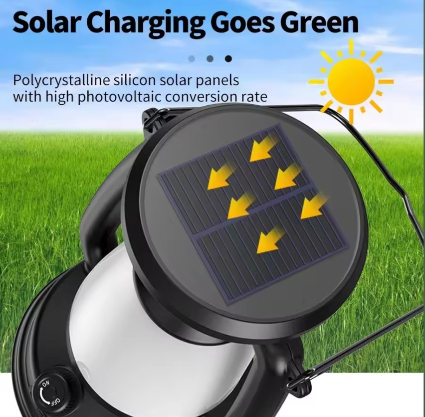 Solar Lantern Rechargeable/Solar Charging Camping Light Portable Camping Lanterns 3 Lighting Modes|khaadiimport